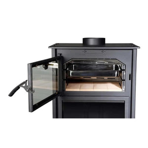 Bronpi - Suiza - 14kW Wood Burning Oven Stove cooking tray open door