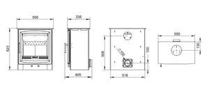 Henley Burnbright Eco Stove dimensions