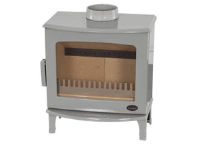 Carron - ECO Stove - 5kW Wood Stove (Multi-fuel Kit Option) - Ash Grey Enamel empty firebox shown