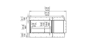 EcoSmart Flex Fireplace 50LC.BXR Left Corner Black