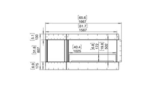 EcoSmart Flex Fireplace 60LC.BXL Left Corner Black