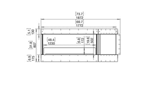 EcoSmart Flex Fireplace 68LC.BXR Left Corner Black