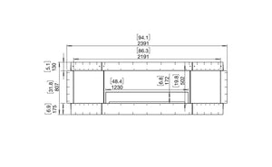 EcoSmart Flex Fireplace 86DB.BX2 Double Sided Black