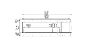 EcoSmart Flex Fireplace 86LC.BX2 Left Corner Black