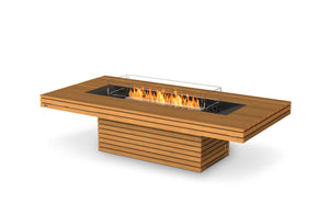 EcoSmart Fire Gin 90 (Chat) Fire Pit Table Teak