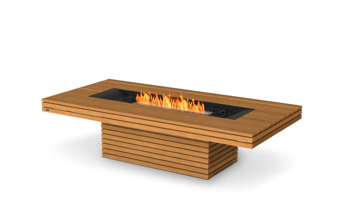 EcoSmart Fire Gin 90 (Chat) Fire Pit Table Teak