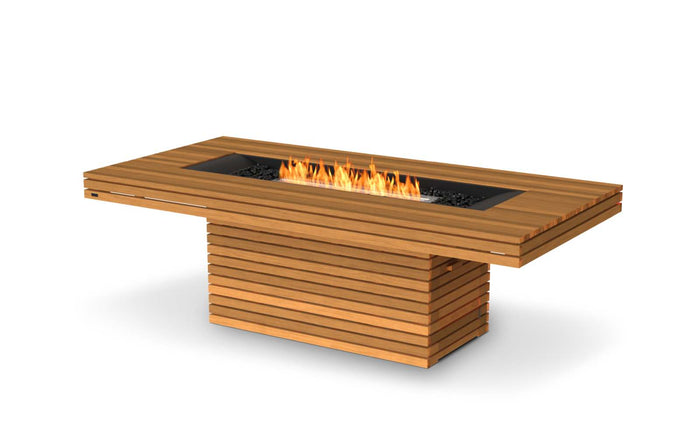 EcoSmart Fire Gin 90 (Dining) Fire Pit Table Teak