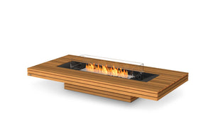 EcoSmart Fire Gin 90 (Low) Fire Pit Table Teak