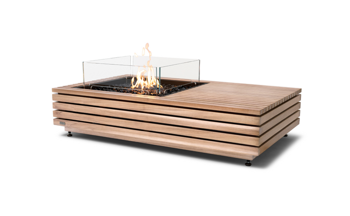 EcoSmart Fire Manhattan 50 Gas Fire Pit Table Teak