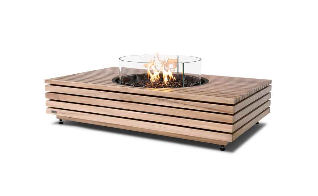 EcoSmart Fire Martini 50 Gas Fire Pit Table Teak