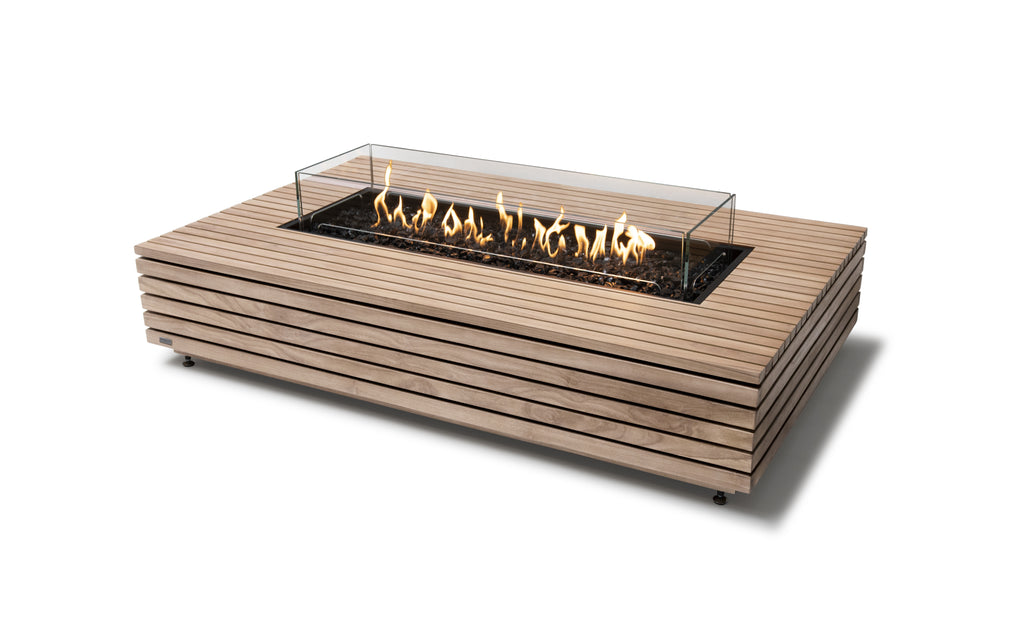 EcoSmart Fire Wharf 65 Gas Fire Pit Table Teak