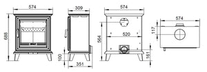 Elmwood stove dimensions