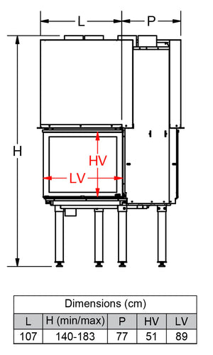 Fondis  - Ulys 900 Double Sided - 14.9kW Inset Wood Stove