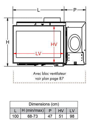 Fondis  - V100L - 14kW Inset Wood Stove