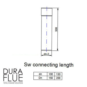 5” (130/200) Balanced Gas - GF SW Connecting Length - Matt Black