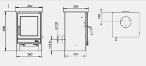 Henley Hampshire 5kW stove dimensions