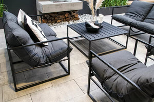 Coral Outdoor Lounge Set in Soot