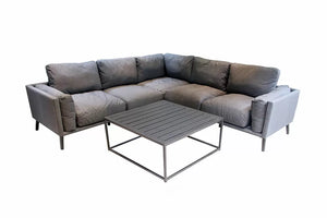 East Outdoor Lounge Set with Table in Soot