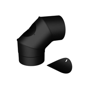 4" Stove Pipe - Elbows With Door - Matt Black