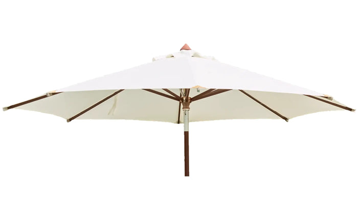 Alexander Rose - Parasols Hardwood Luxury 3.5M Round Pulley Parasol with Night Cover