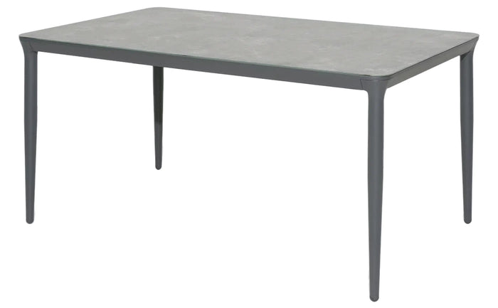 Alexander Rose - Rimini Rectangle 6 Seat Dining Table with Ceramic Glass Top 1.5m x 0.9m