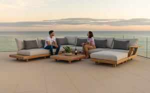 Alexander Rose - Sorrento Teak Lounge Modular Sofa Mid Module with Scatter Cushion