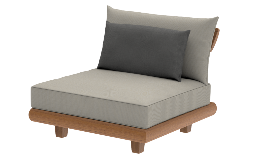 Alexander Rose - Sorrento Teak Lounge Modular Sofa Mid Module with Scatter Cushion