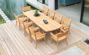 Alexander Rose - Sorrento Teak Rectangle 10 Seat Dining Table 3.0m x 1.0m
