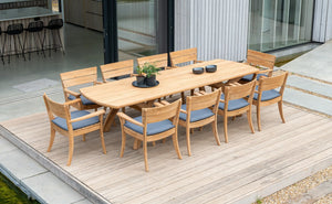 Alexander Rose - Sorrento Teak Rectangle 10 Seat Dining Table 3.0m x 1.0m