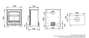 Henley Willow Eco stove dimensions