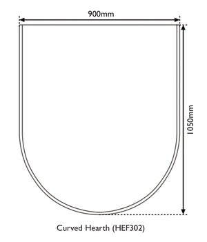 Carron - 900 x 1050 x 40mm - Travertine Curved Front Hearth for 7.3kW Stoves