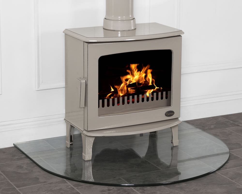 Carron - 900 x 750 x 12mm - Glass Curved Front Hearth for 4.7kW Stoves