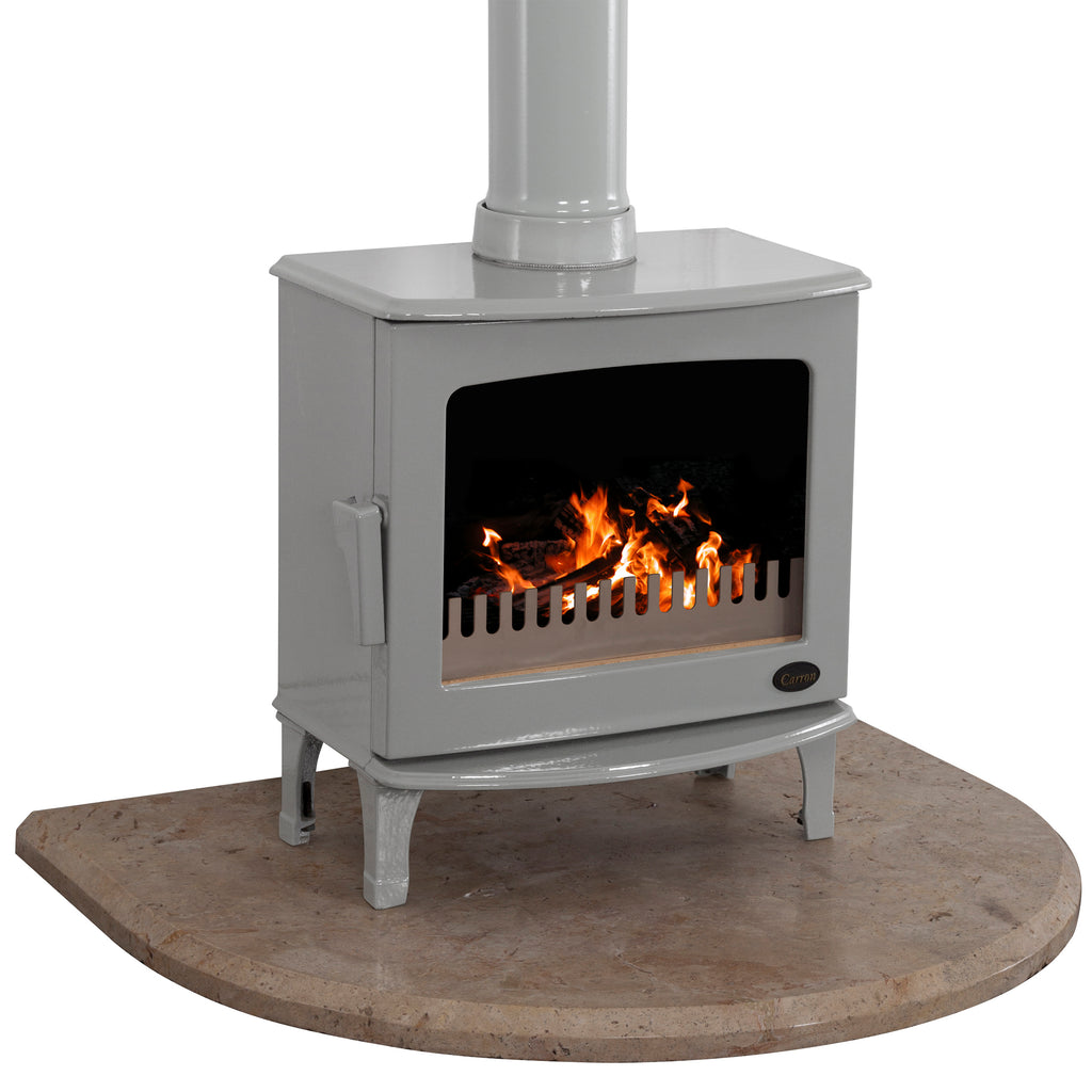 Carron - 900 x 750 x 40mm - Travertine Curved Front Hearth for 4.7kW Stoves