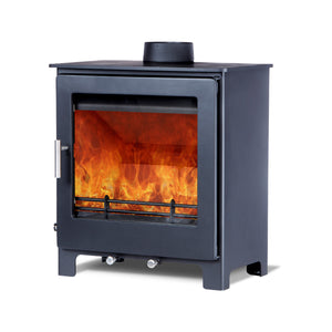 Woodford - Lowry 5X Wide - 5kW Multi-Fuel Stove side view cutout