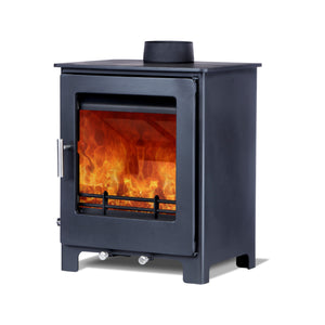 Woodford - Lowry 5X - 5kW Multi-Fuel Stove side view cutout